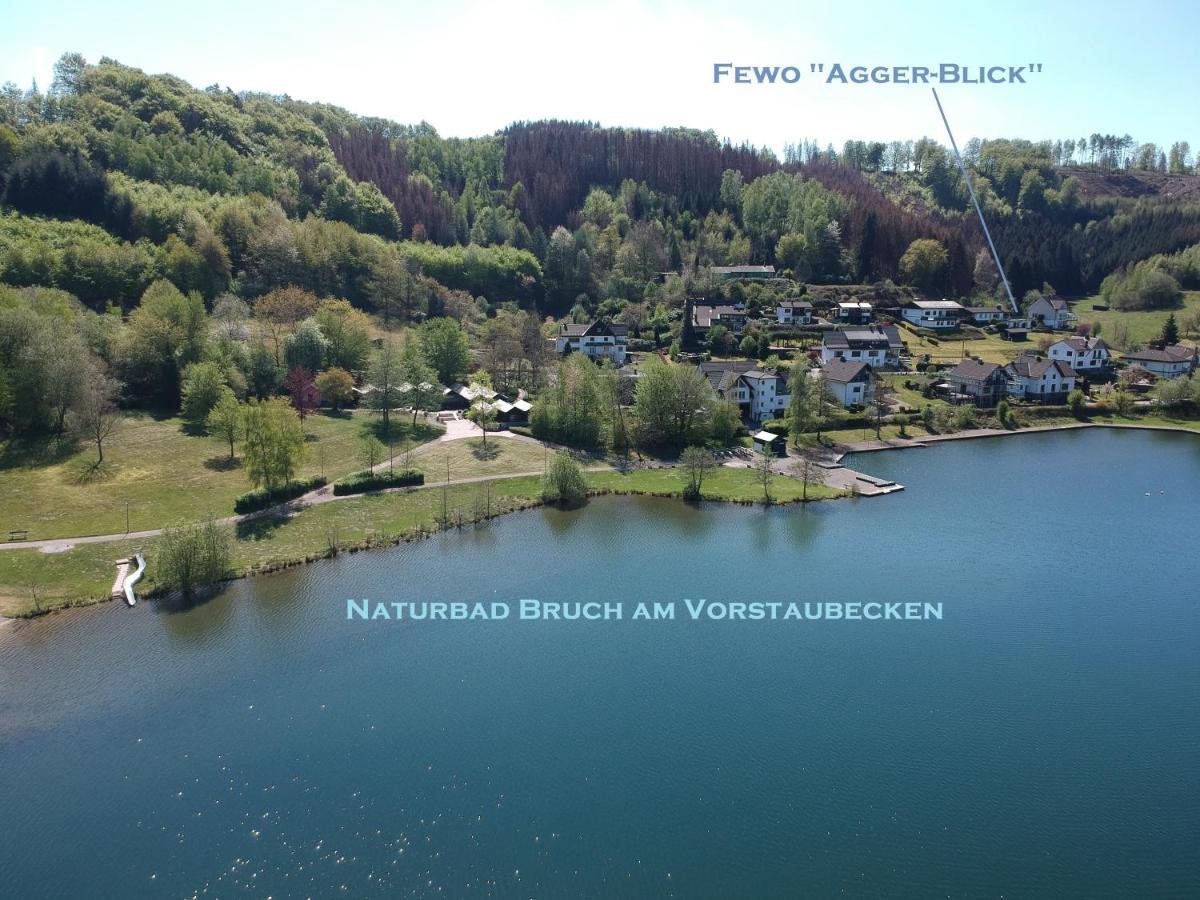 Exklusive Ferienwohnung 'Agger-Blick' Mit Grosser Seeblick-Terrasse & Sauna Gummersbach Luaran gambar